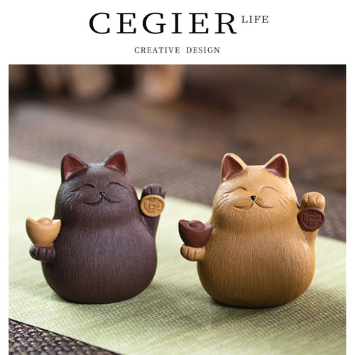 Cegier质感出众雕塑宜兴ins风猫