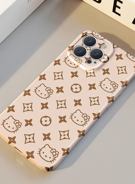 棕色KT猫星星花朵 适用苹果华为iPhone17ProMax手机保护外壳16 15Plus新款14 13情侣12 11女Pura80高级不撞壳