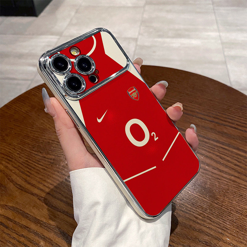 足球阿森纳O2球衣 适用苹果华为iPhone17ProMax手机保护外壳16电镀大视窗15Plus新款14 13情侣12 11女Pura80