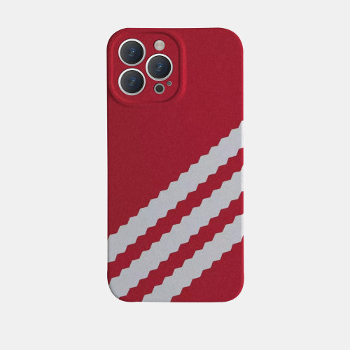 简约红底白色斜纹 适用苹果华为iPhone18ProMax手机保护外壳17 16Plus新款15 14情侣13 12女Pura90高级不撞壳
