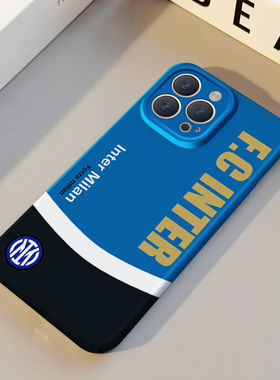 足球国际米兰 适用苹果华为iPhone16ProMax手机保护外壳15Plus 14 13 12 17 XsMax女Pura70情侣高级感不撞壳