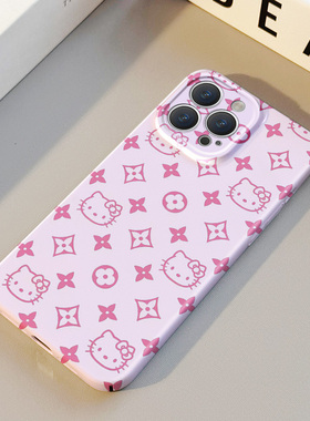 粉色KT猫星星花朵 适用苹果华为iPhone17ProMax手机保护外壳16 15Plus新款14 13情侣12 11女Pura80高级不撞壳