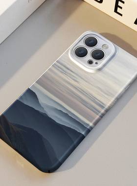 远处山峰 适用苹果华为iPhone17ProMax手机保护外壳16 15Plus新款14 13情侣12 11女Pura80天空风景高级不撞壳