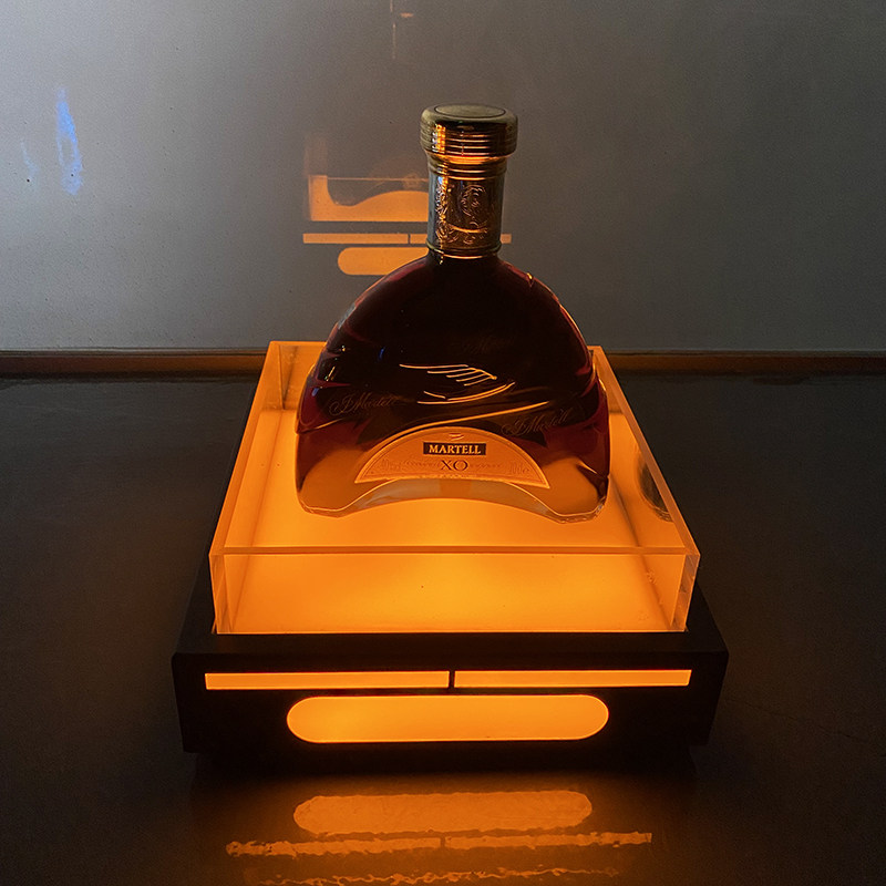 发光酒座酒吧ktv创意激光酒座洋酒香槟王xo发光展示底座黑桃a酒托