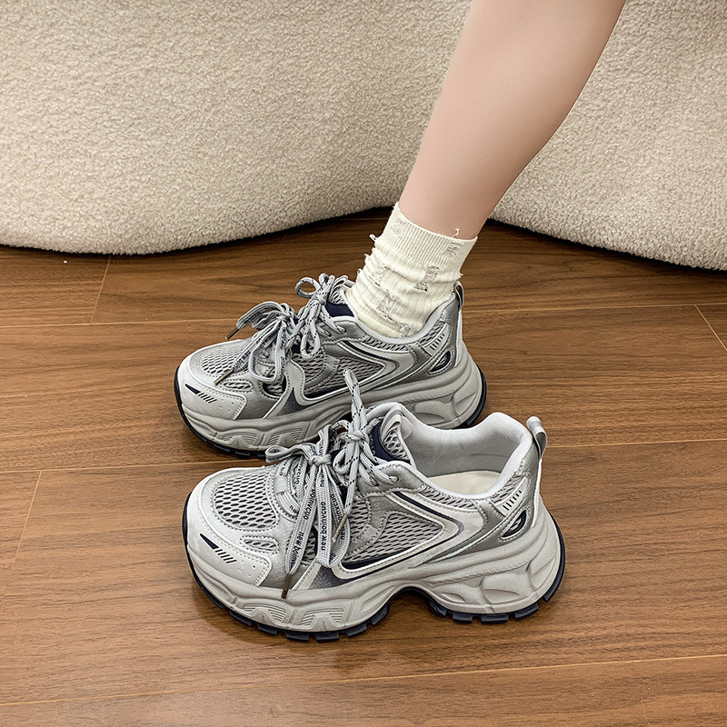 复古老爹鞋女2026春季新款百搭厚底透气网面轻便不累脚休闲运动鞋,女鞋,老爹鞋,淘宝优惠券,粉丝福利购,淘宝优惠卷
