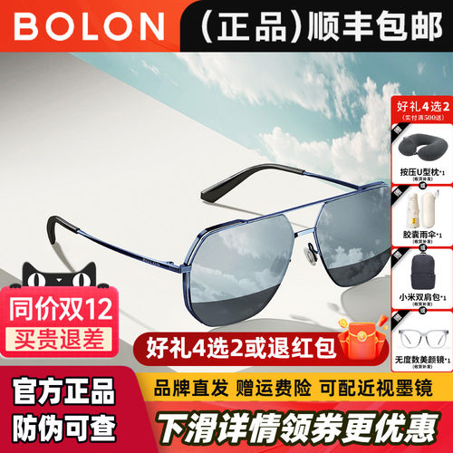 BOLON暴龙眼镜偏光太阳镜飞行员框开车护眼驾驶专用墨镜男BL8068