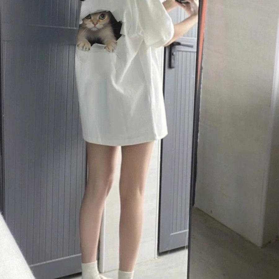 2025新款夏季美式宽松潮牌半袖设计感小众上衣白色短袖T恤女
