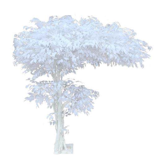 简约风白色榕树仿真布景用仿真树室内外装饰假树商场舞台展厅景观