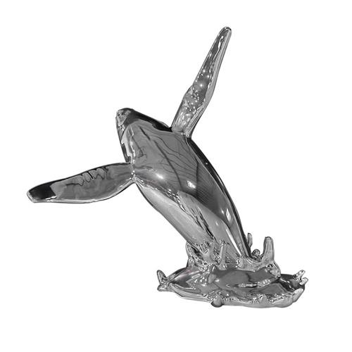 玻璃钢鲸鱼浪花雕塑不锈钢定制创意水景酒店门厅海洋动物摆件装饰