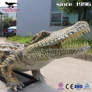 仿真爬行动物鳄鱼加厚硅胶海绵防水功能陆地水域双栖动物模型