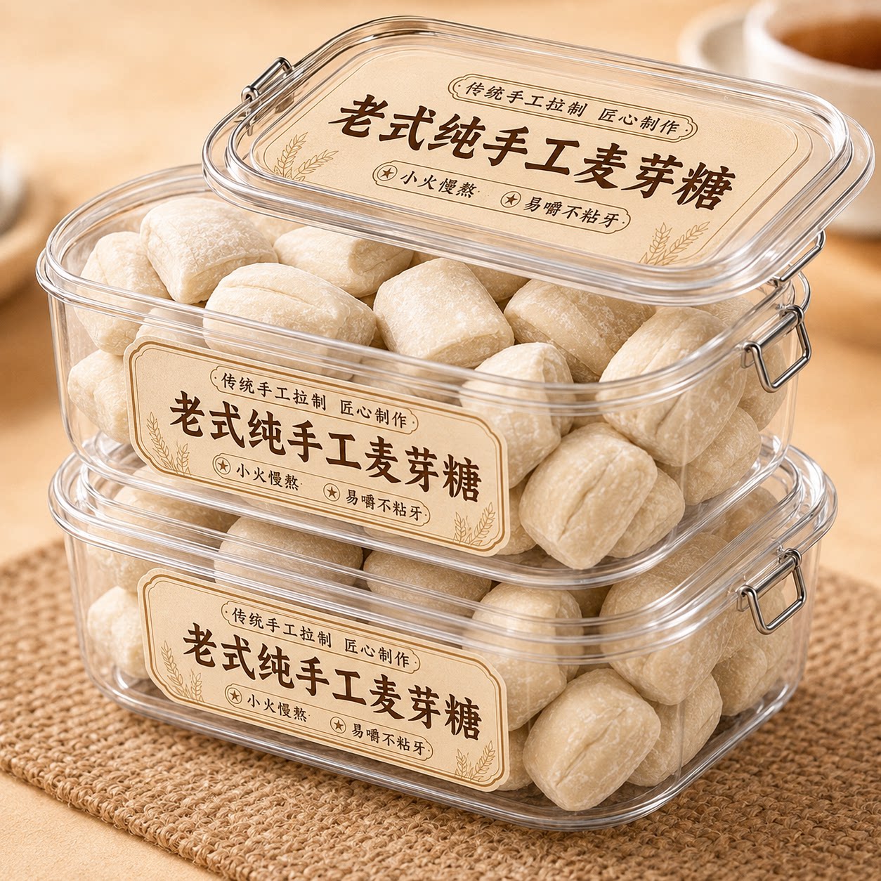 正宗麦芽糖纯手工老字号童年货老式怀旧麦芽糖块拉丝糖官方旗舰店