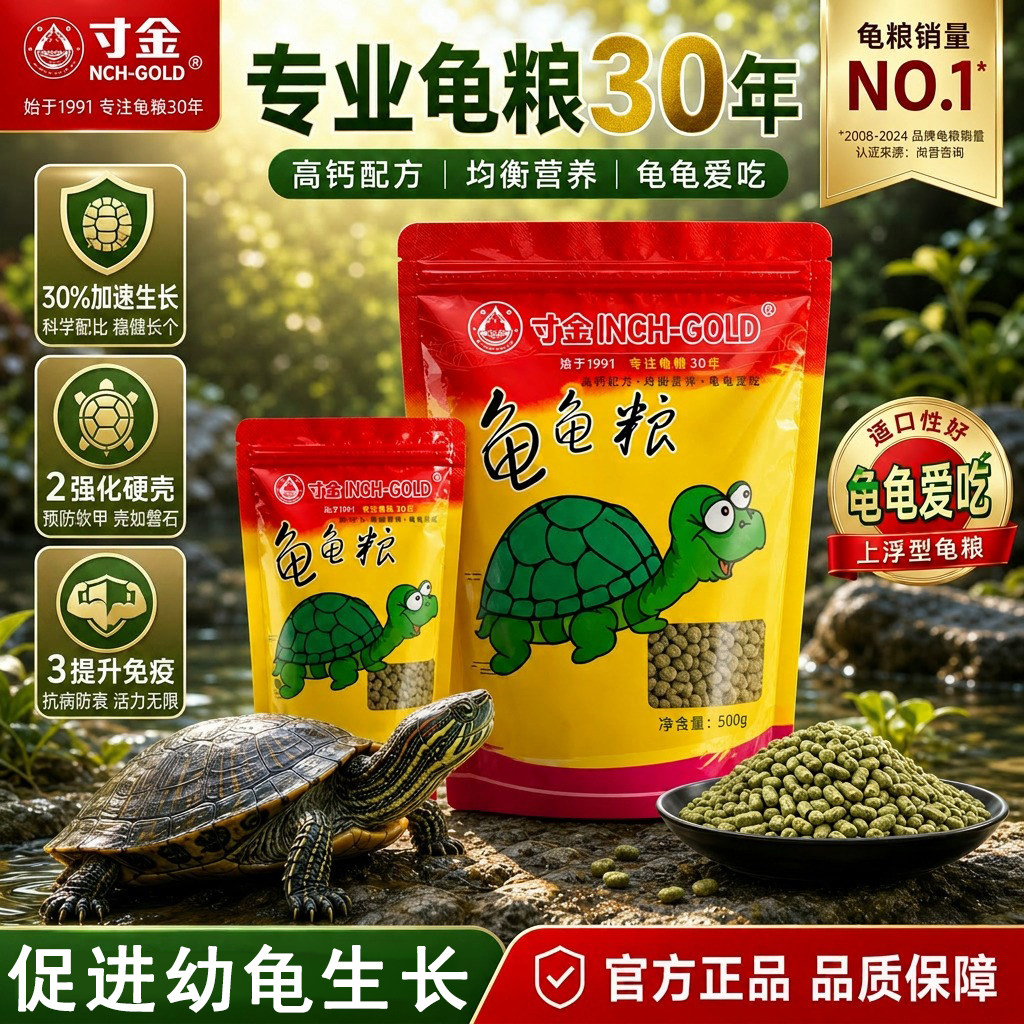 寸金龟粮乌龟饲料官方旗舰店三色龟粮幼龟巴西龟草龟龟粮食乌龟粮图片