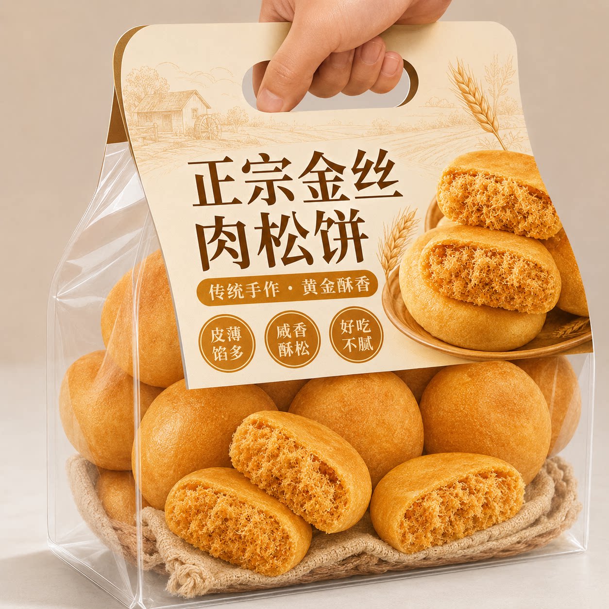 正宗肉松饼整箱糕点散装批发早餐面包解馋充饥休闲零食品点心小吃
