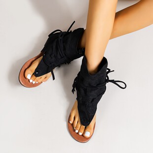 43women 凉靴女平底流苏夹趾凉鞋 sandals 大码 shoes tassel flat