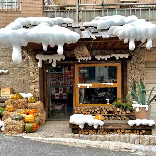 冬季雪挂坠冰挂屋檐外墙门头装饰仿真雪景造景打卡布置美陈道具