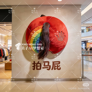 2026新年拍拍马屁美陈装饰商场景区彩虹屁股场景网红拍照打卡道具