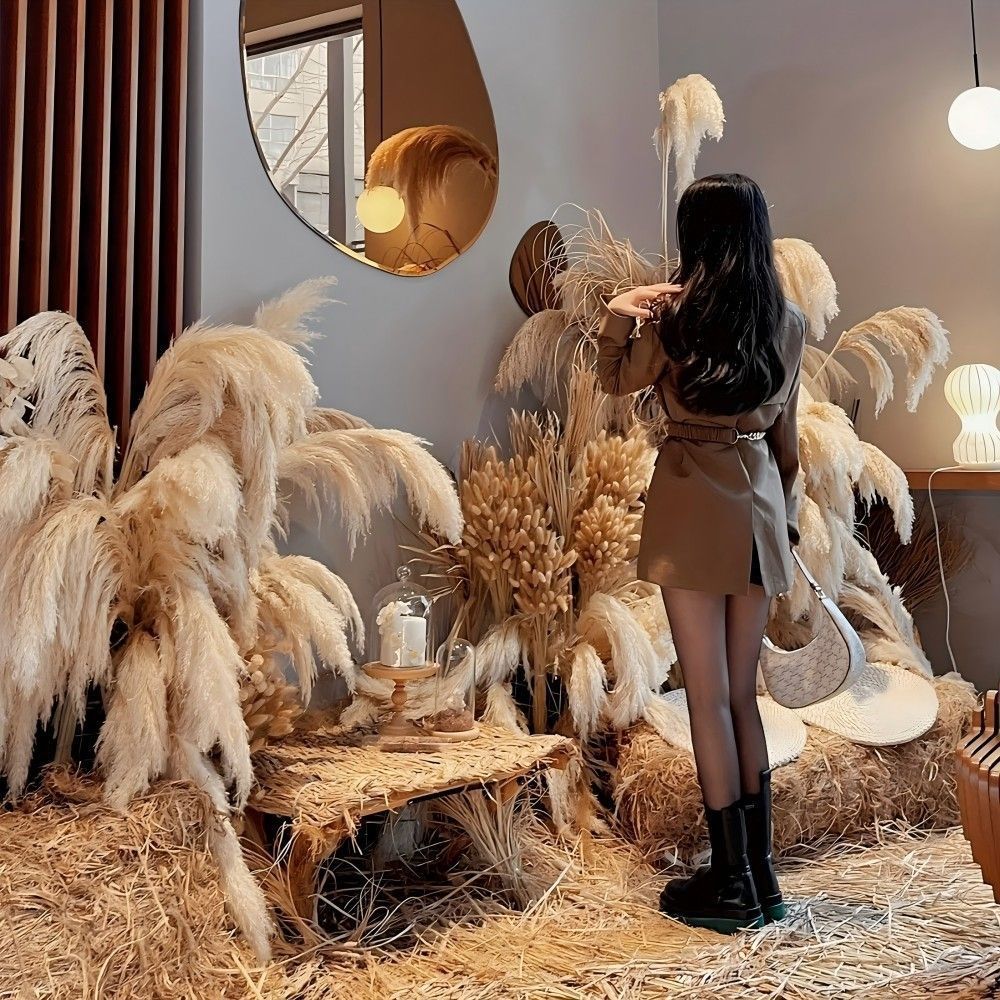 蒲苇干花美陈装饰秋季布置