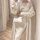 吊带连衣裙套装 纯色针织开衫 女气质毛衣外套长裙两件套 时尚 秋冬款