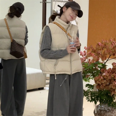 白鸭绒羽绒马甲女2025冬