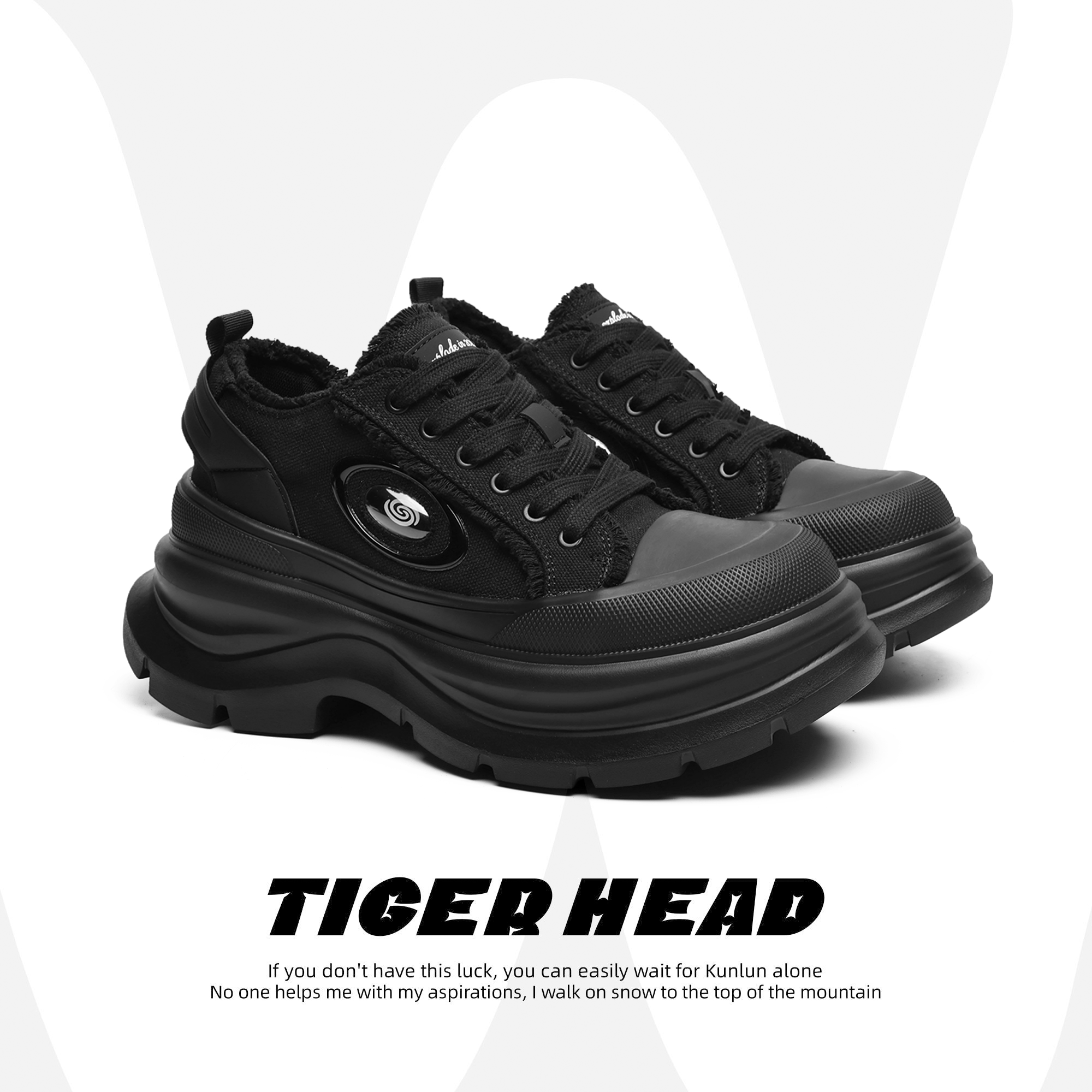 黑武士厚底板鞋男女款涡轮休闲鞋