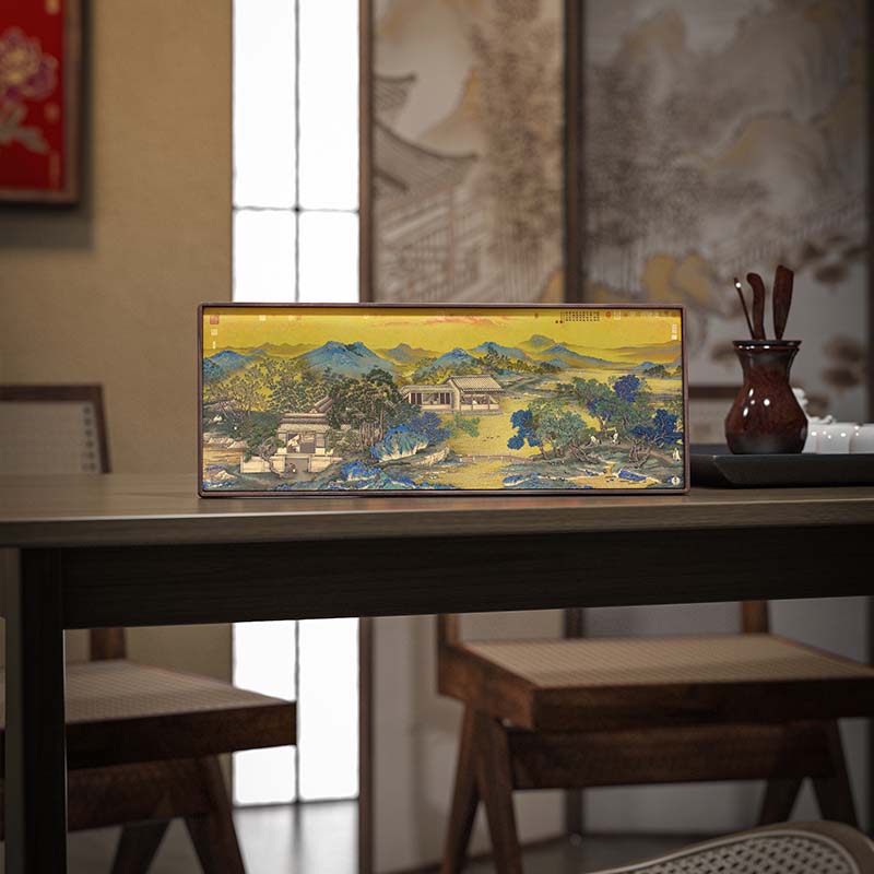 仇英游骑图装饰摆件新中式