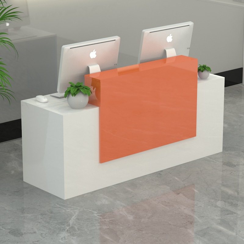 公司前台桌接待台现代简约收银台柜台服装店美容院小吧台桌咨询台