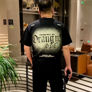 宽松潮流百搭纯棉体恤衣 新款 高街风字母印花短袖 T恤男2026年夏季