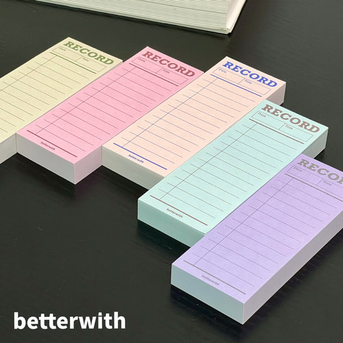 betterwith原创设计RECORD复古工业风简约长条待办清单手账便签纸