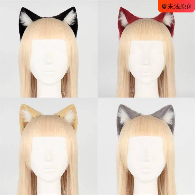 仿真兽耳头饰猫耳朵发箍女手作cosplay猫娘漫展直播网红道具配饰