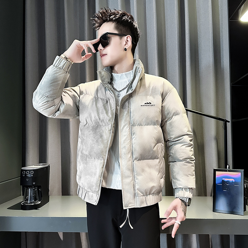 2025冬装加厚男士扎染棉衣160小码矮个子S号XS修身棉服保暖外套潮