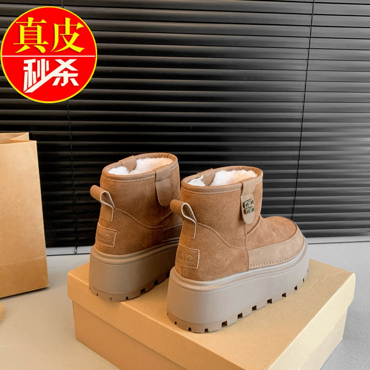 雪地靴女加绒加厚棉鞋复古短靴
