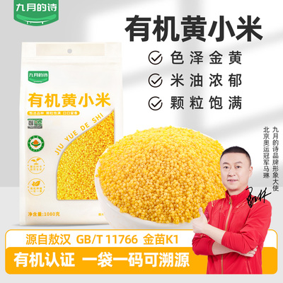 九月的诗内蒙古赤峰敖汉有机黄小米金苗k1真空装新米粥官方旗舰店