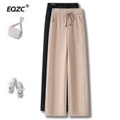 小个子直筒裤 松紧腰窄版 新款 高腰垂坠感糯米裤 阔腿裤 女2025秋季