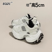 增高 蠢萌运动百搭 女擦色摇摇鞋 5cm 厚底做旧脏脏小蛮腰老爹鞋