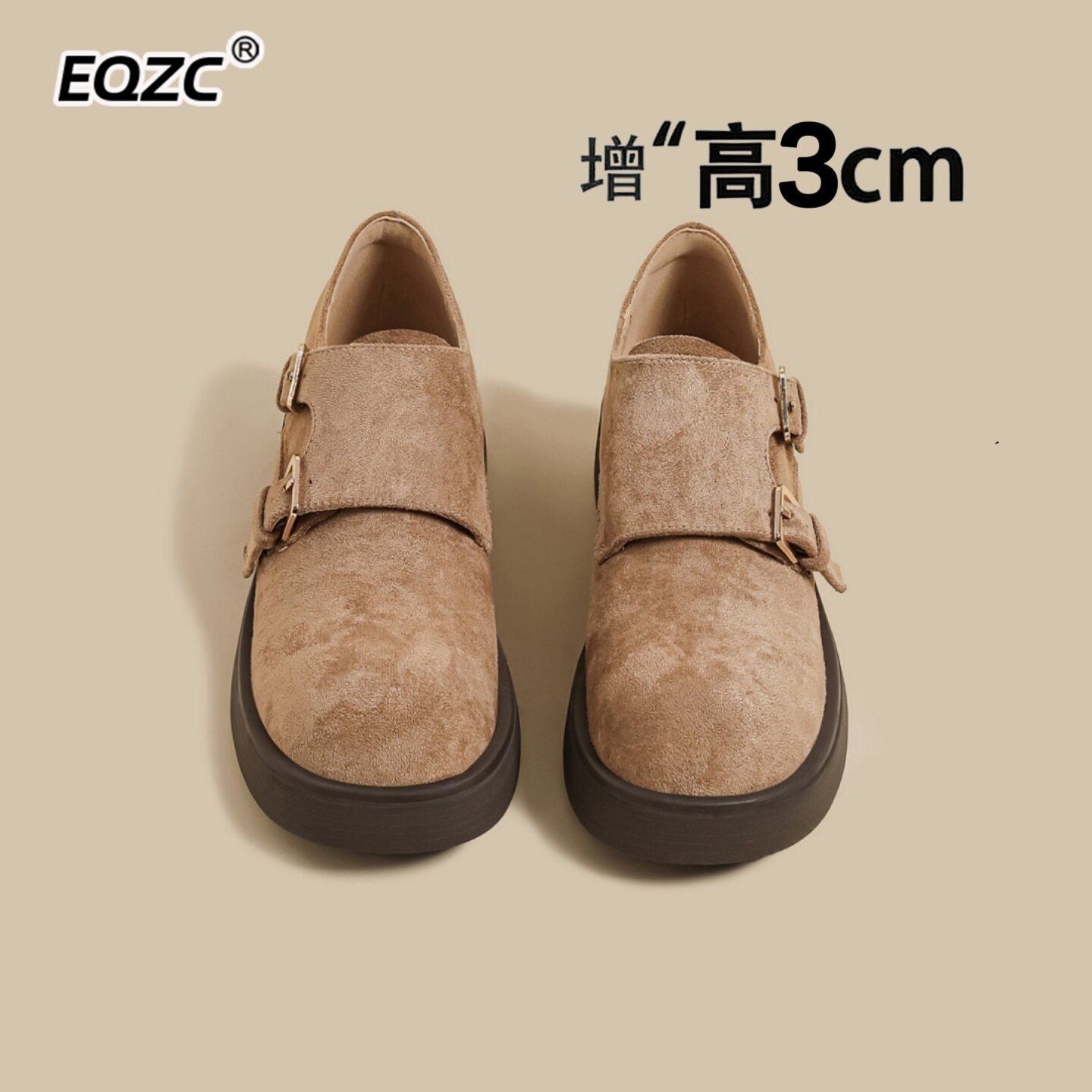 超火厚底勃肯鞋女棕色四季款新款