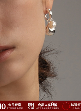 SOFTROOM天然珍珠海滴素圈耳环多戴法韩系极简配饰小众原创设计