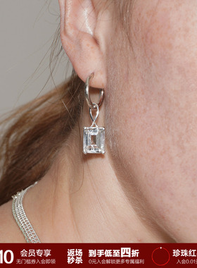 【限时四折秒杀】SOFT ROOM挂环天然白水晶耳环圈圈小众设计礼物