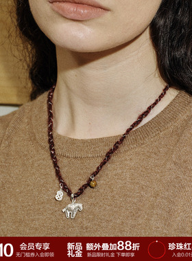 SOFT ROOM马上有钱编绳长项链配饰小众设计感女本命年礼物毛衣链