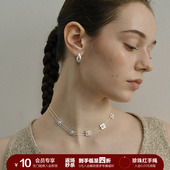 SOFT 限时四折秒杀 ROOM双层锁骨链南瓜花浮雕方牌小众设计