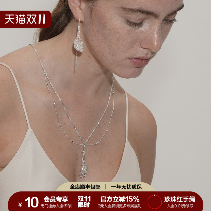 SOFTROOM花瓣珍珠项链耳线