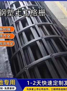 GSZ双向钢塑格栅修路焊接凸结点pe聚乙烯路基钢塑复合土工格栅