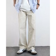 HMN Studio日系复古宽松休闲直筒裤简约百搭水洗做旧工装长裤男潮