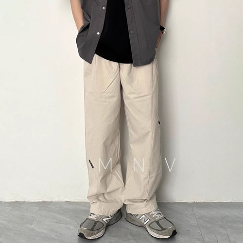 HMN Studio新款日系潮牌宽松直筒休闲工装裤百搭阔腿拖地长裤男