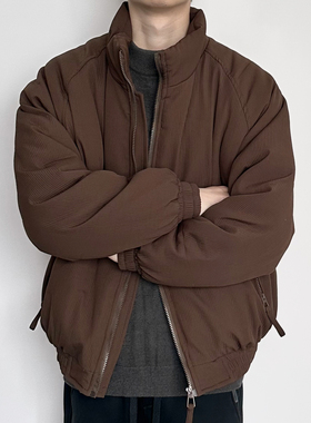 HMN Studio冬季新款男士日系复古加棉保暖棉袄宽松百搭立领棉服