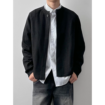 HMNStudio修身圆领针织开衫