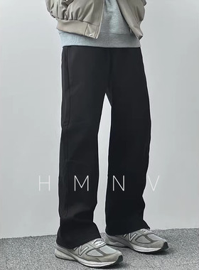 HMN Studio日系复古休闲水洗简约牛仔裤男直筒宽松潮牌垂感长裤