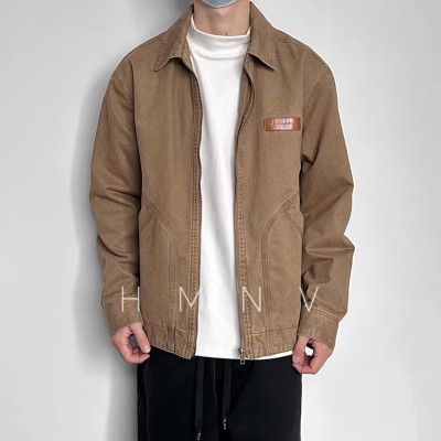 HMN Studio春秋高级感工装外套美式复古底特律休闲夹克棉服男女款