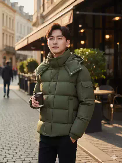 American Casual White Goose down Matte Soft High-End Light Luxury Quality Outdoor Mountaineering Multi-Pocket Light down Jacket for Men