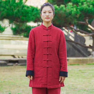 道行布衣棉麻横纹提花太极服2024新男女同款练功服武术服团体装