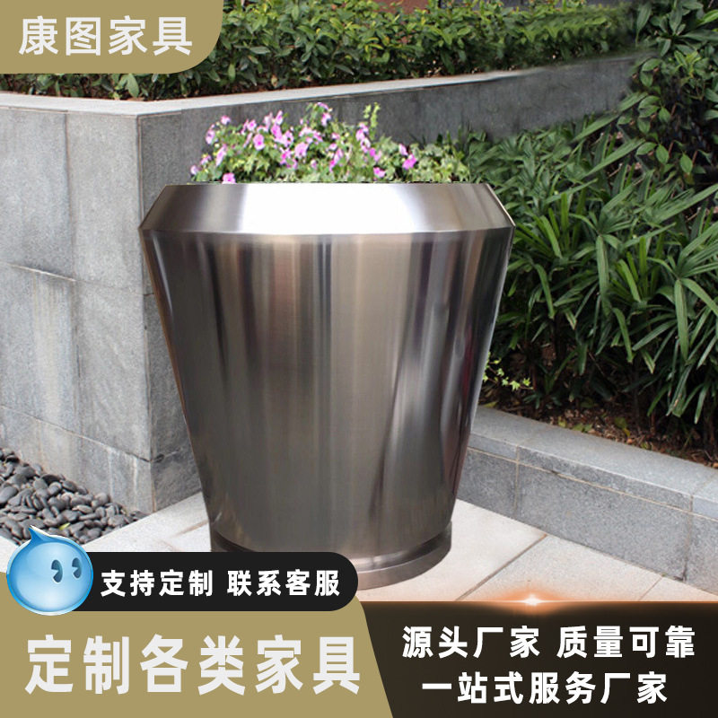 户外园林不锈钢拉丝花箱组合